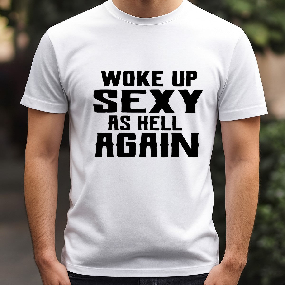 DTF Heat Transfer Iron On Sticker Bold Statement Woke Up Again Graphic for T Shirts Hoodies Bags and Home Decor - 3