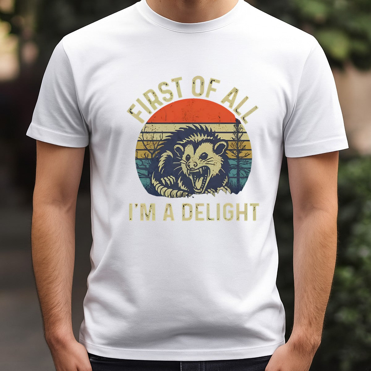 DTF Heat Transfer Iron On Sticker Vintage Possum Retro Sunset Graphic for Halloween Decorations T Shirts Hoodies and Home Decor - 3