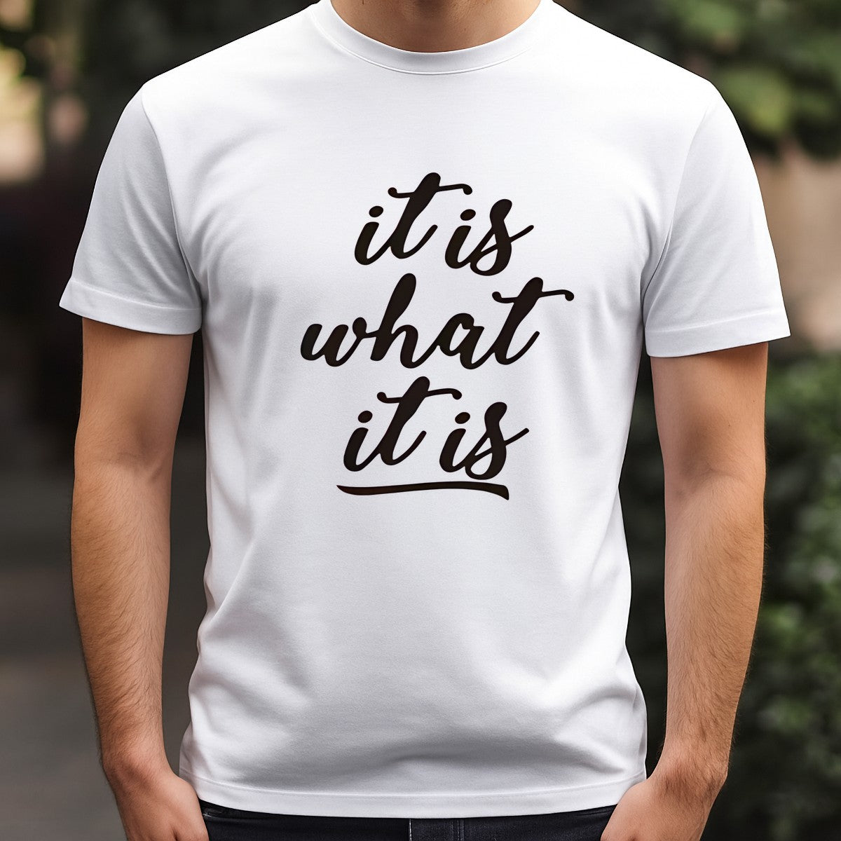 DTF Heat Transfer Iron On Sticker It Is What It Is Bold Lettering for Apparel Tote Bags Jackets and Home Decor - 3