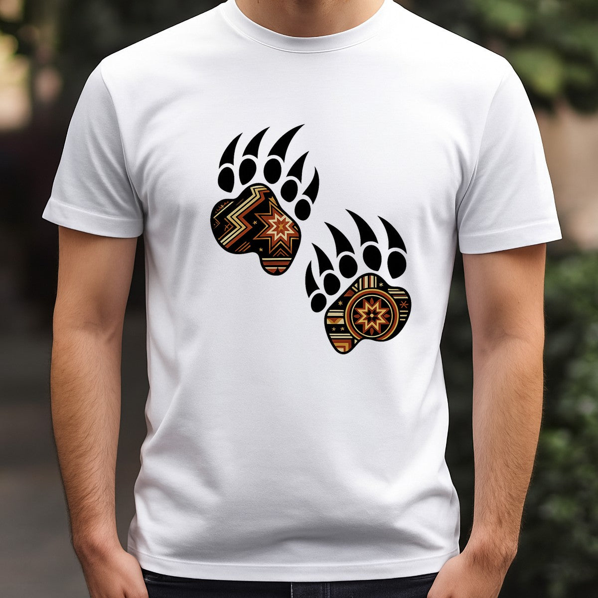 DTF Heat Transfer Iron On Sticker Tribal Bear Paw Print Pattern for Halloween Decorations T Shirts Hoodies Bags and Home Decor - 3