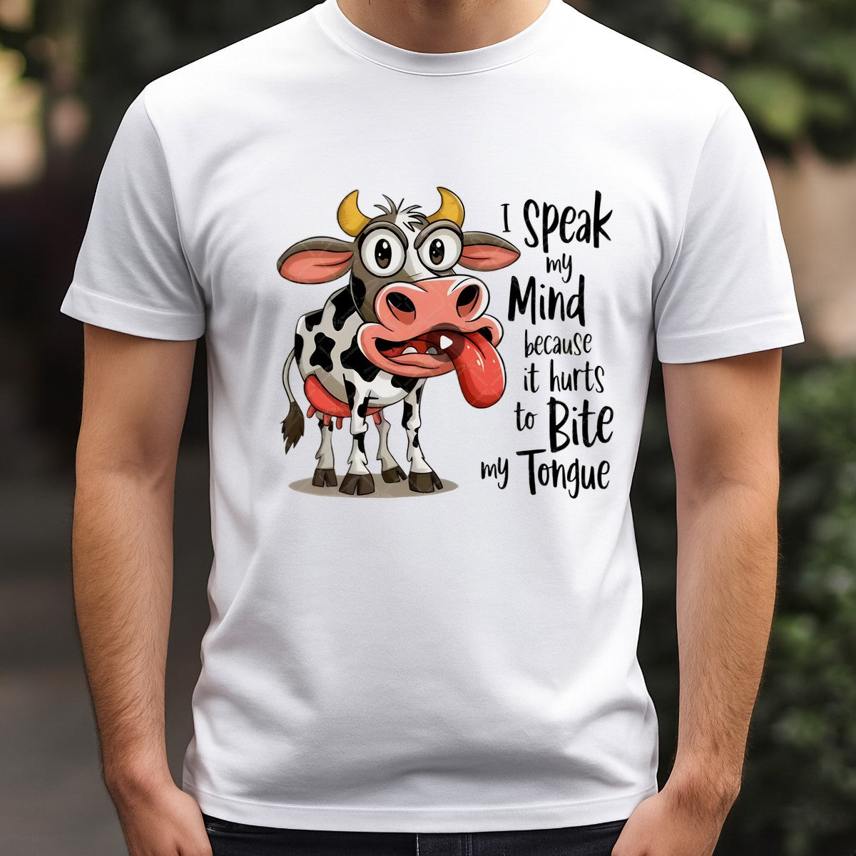 DTF Heat Transfer Iron On Sticker Funny Cow Cartoon with I Speak My Mind Quote for T Shirts Hoodies Bags and Home Decor - 3
