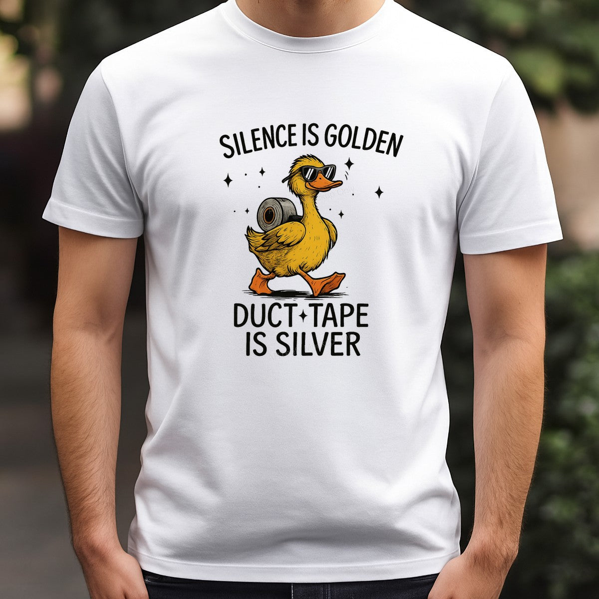 DTF Heat Transfer Iron On Sticker Iron On Transfers for T Shirts Funny Duck with Sunglasses and Duct Tape Quirky Apparel Decor Local Warehouse - 3