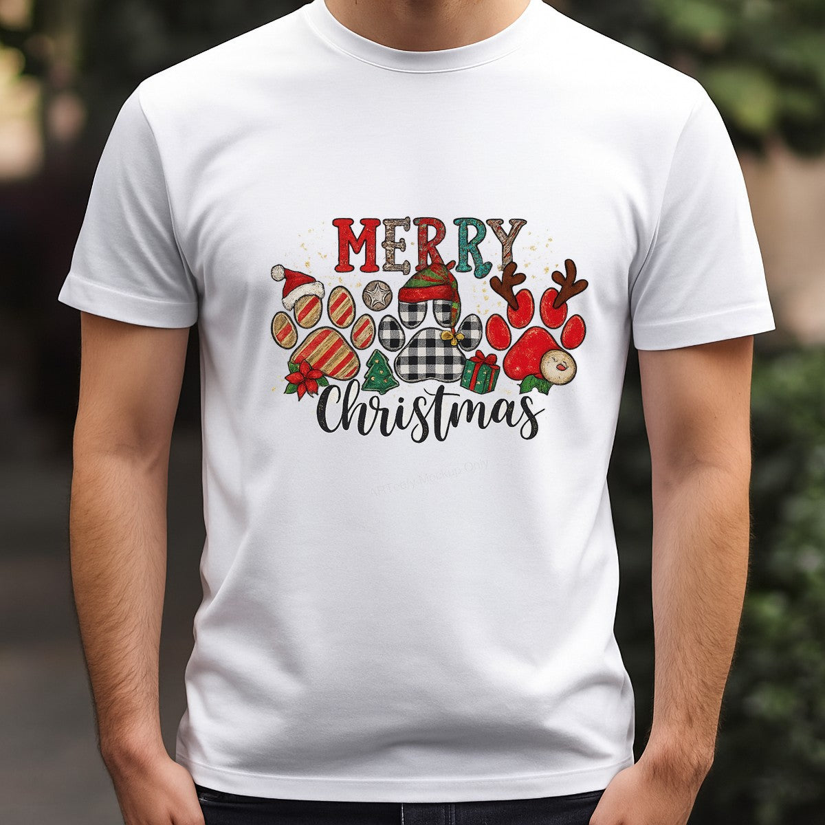 DTF Heat Transfer Iron On Sticker DTF Transfers Ready to Press Christmas Paw Print Design for Holiday T Shirts Hoodies Local Warehouse - 3