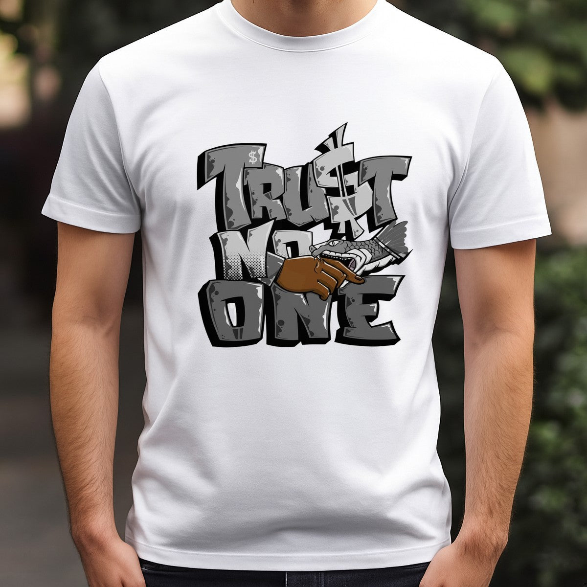 DTF Heat Transfer Iron On Sticker Trust No One Bold Graffiti Art for Halloween Party Favors T Shirts Hoodies Bags and Home Decor - 3