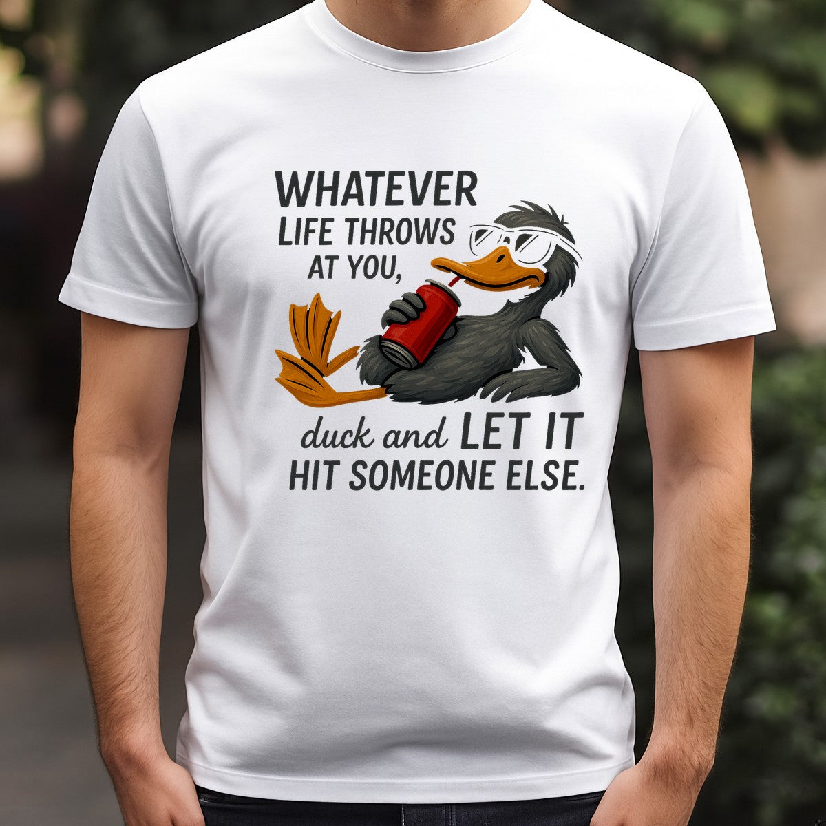 DTF Heat Transfer Iron On Sticker Relaxed Duck with Soda Can Funny Quote for T Shirts Hoodies Tote Bags Aprons Home Decoration and Family Celebration - 3