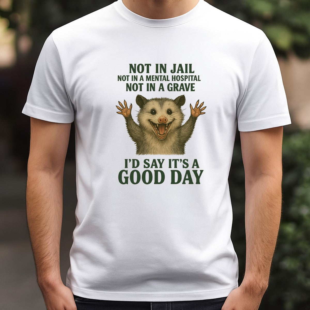 DTF Heat Transfer Iron On Sticker Funny Opossum Saying It Is a Good Day Graphic for T Shirts Hoodies Bags and Halloween Home Decor - 3