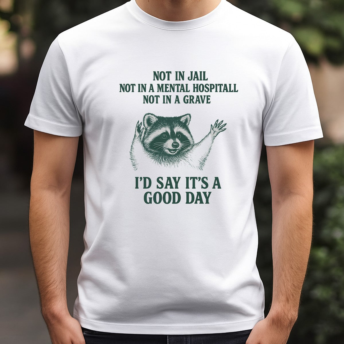 DTF Heat Transfer Iron On Sticker Cheeky Raccoon with Humorous Quote for Fall Apparel and Home Decor - 3