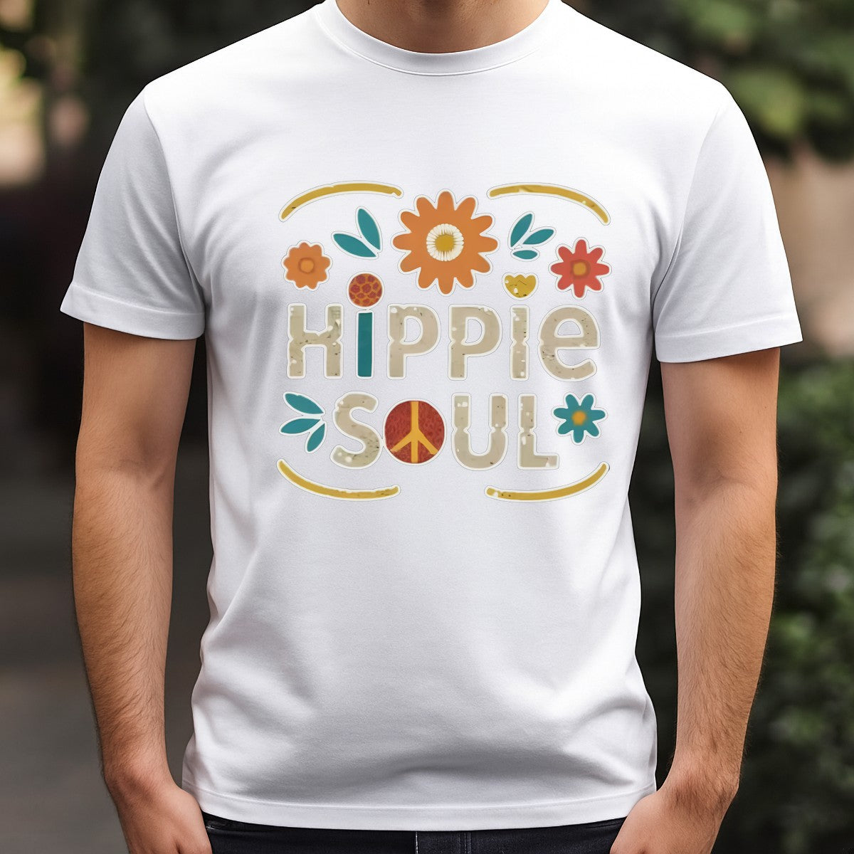 DTF Heat Transfer Iron On Sticker Hippie Soul Retro Floral Pattern for Apparel Bags Jackets and Home Decor - 3