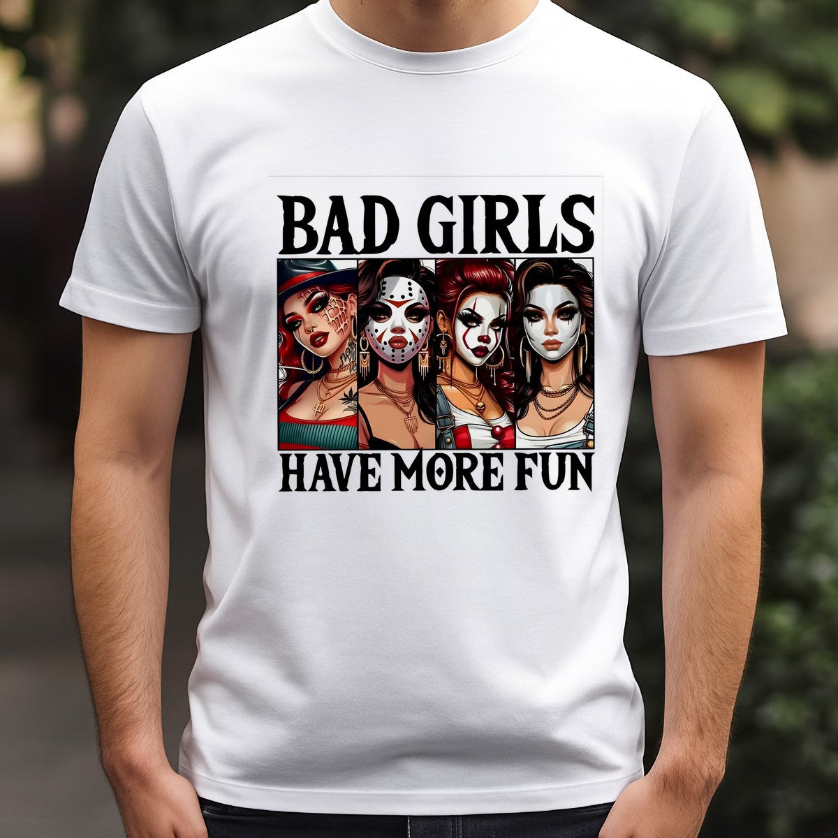 DTF Heat Transfer Iron On Sticker Bad Girls Have More Fun Lettering for Unique Apparel T Shirts Hoodies Bags and Home Decor - 3