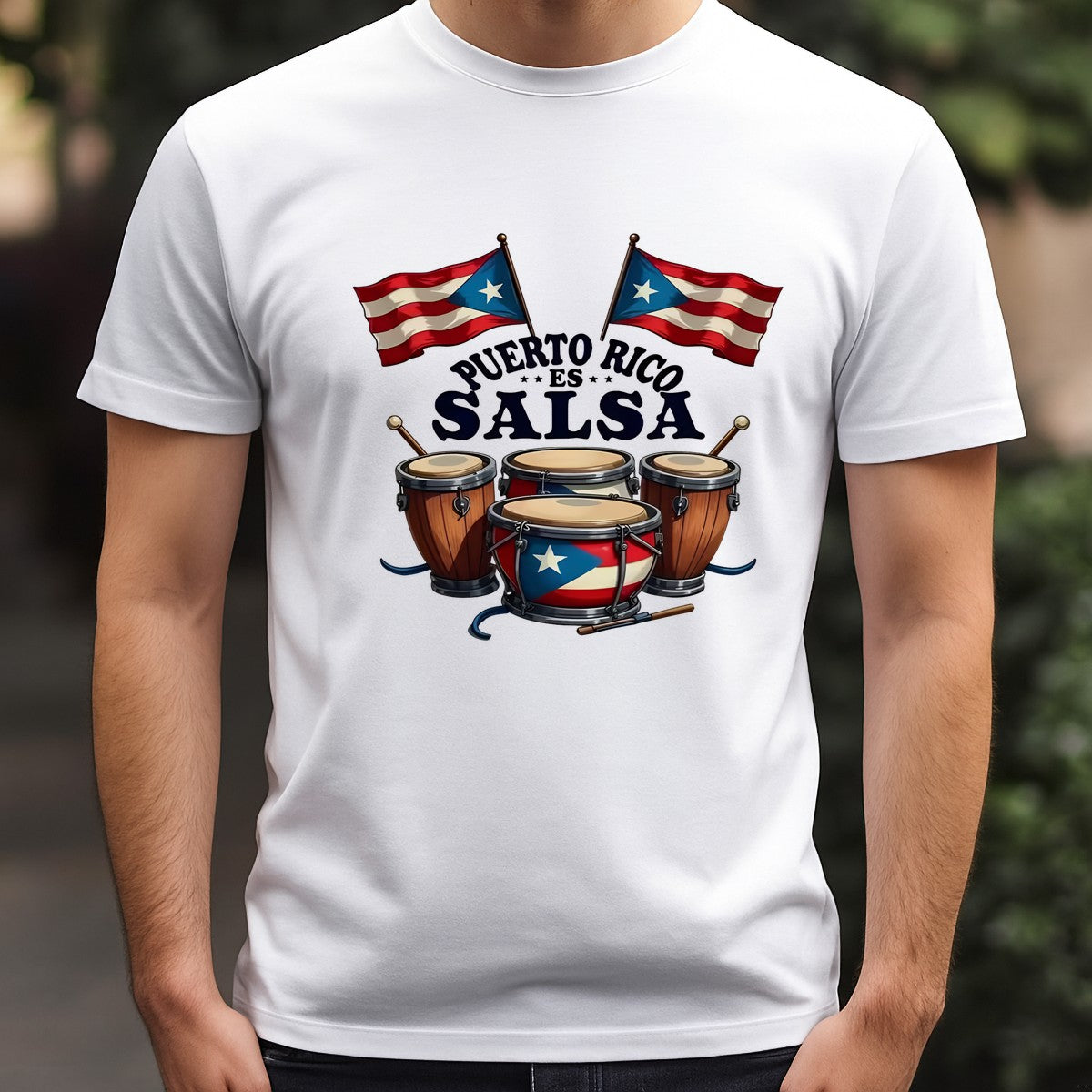 DTF Heat Transfer Iron On Sticker Puerto Rico Salsa Drum Set Pattern for Music Lovers Apparel Bags Jackets and Home Decor - 3