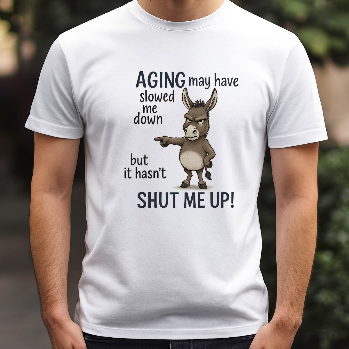 DTF Heat Transfer Iron On Sticker Cute Donkey Character with Funny Aging Quote for Apparel Bags Jackets and Home Decor - 3