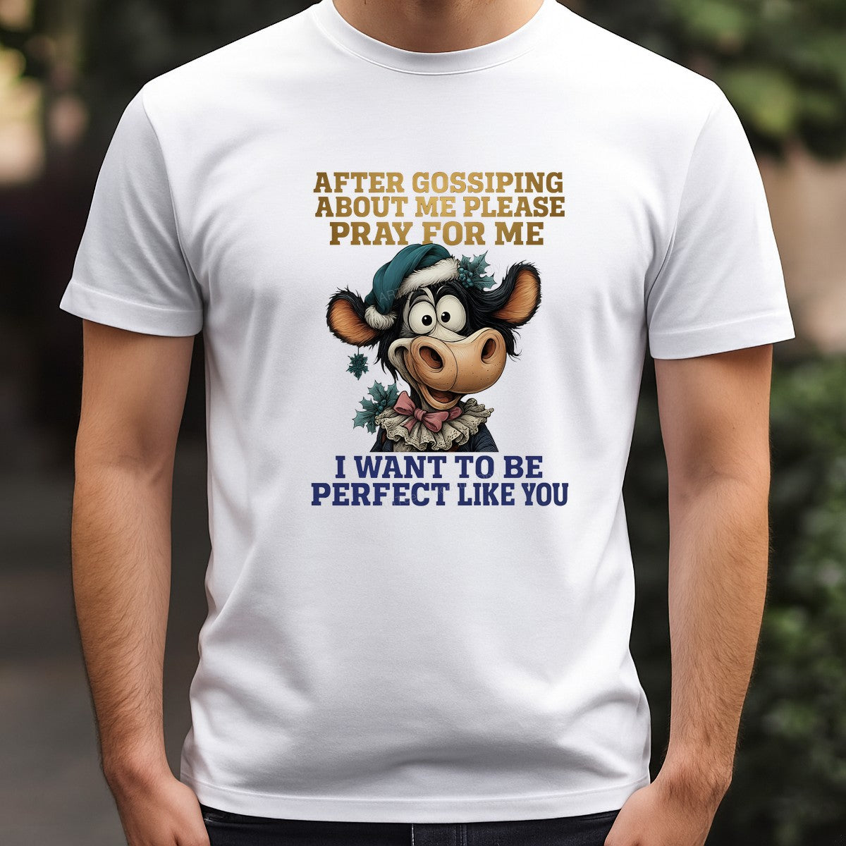 DTF Heat Transfer Iron On Sticker Iron On Transfers for T Shirts Funny Cow Cartoon Character Inspired Design Christmas Holiday Theme Local Warehouse - 3