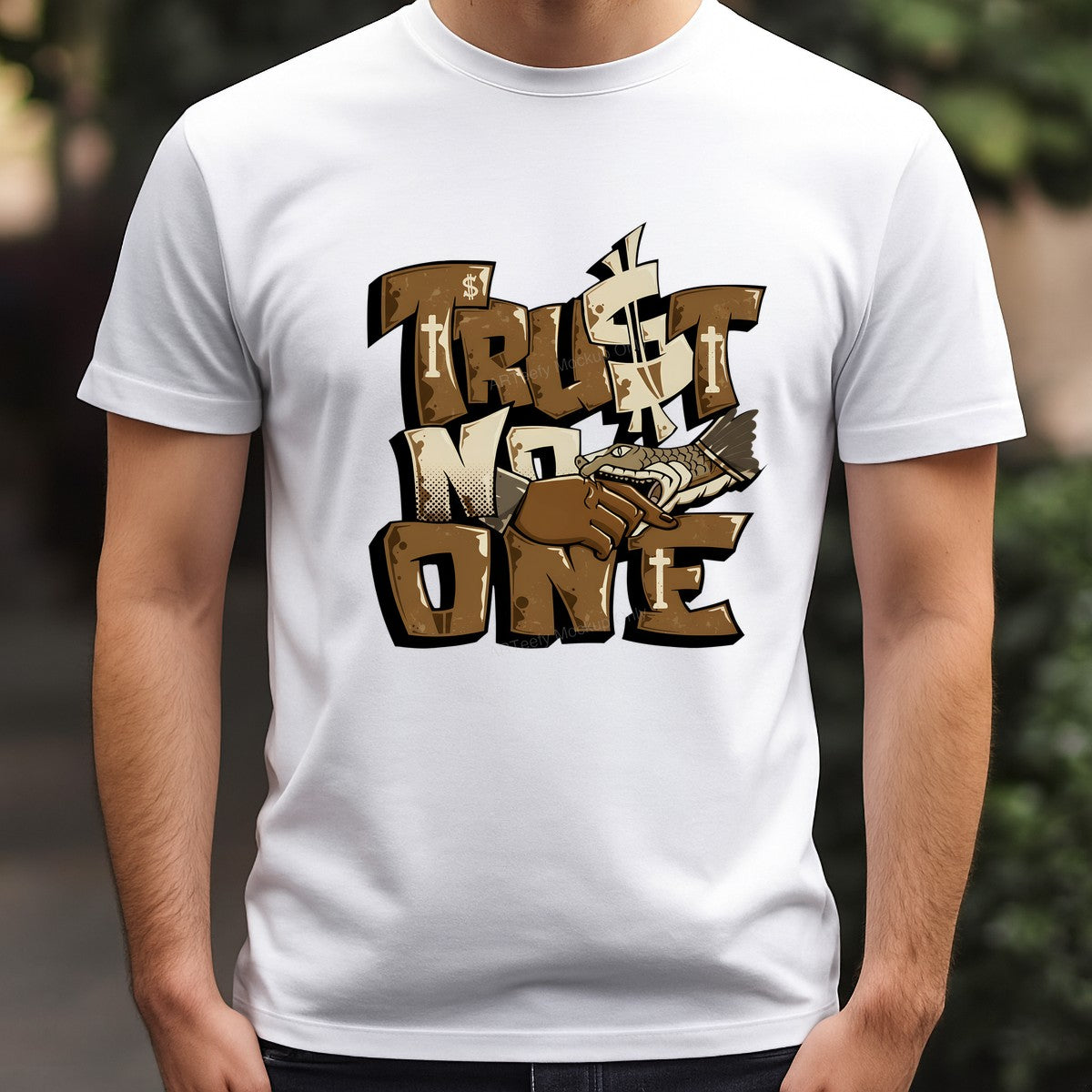 DTF Heat Transfer Iron On Sticker DTF Transfers Ready to Press Trust No One Urban Graffiti Style for Streetwear Fashion Clearance Local Warehouse - 3