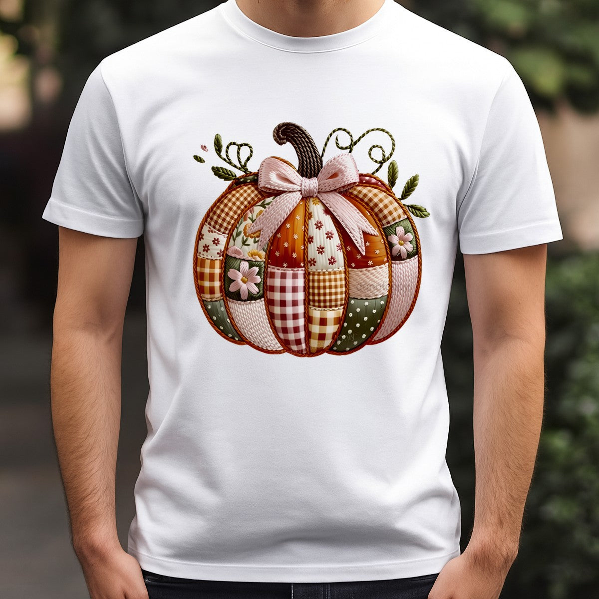 DTF Heat Transfer Iron On Sticker Heat Transfer Designs Ready to Press Patchwork Pumpkin with Floral Pattern for Fall Decorations Thanksgiving Iron On Heat Transfers Clearance - 3