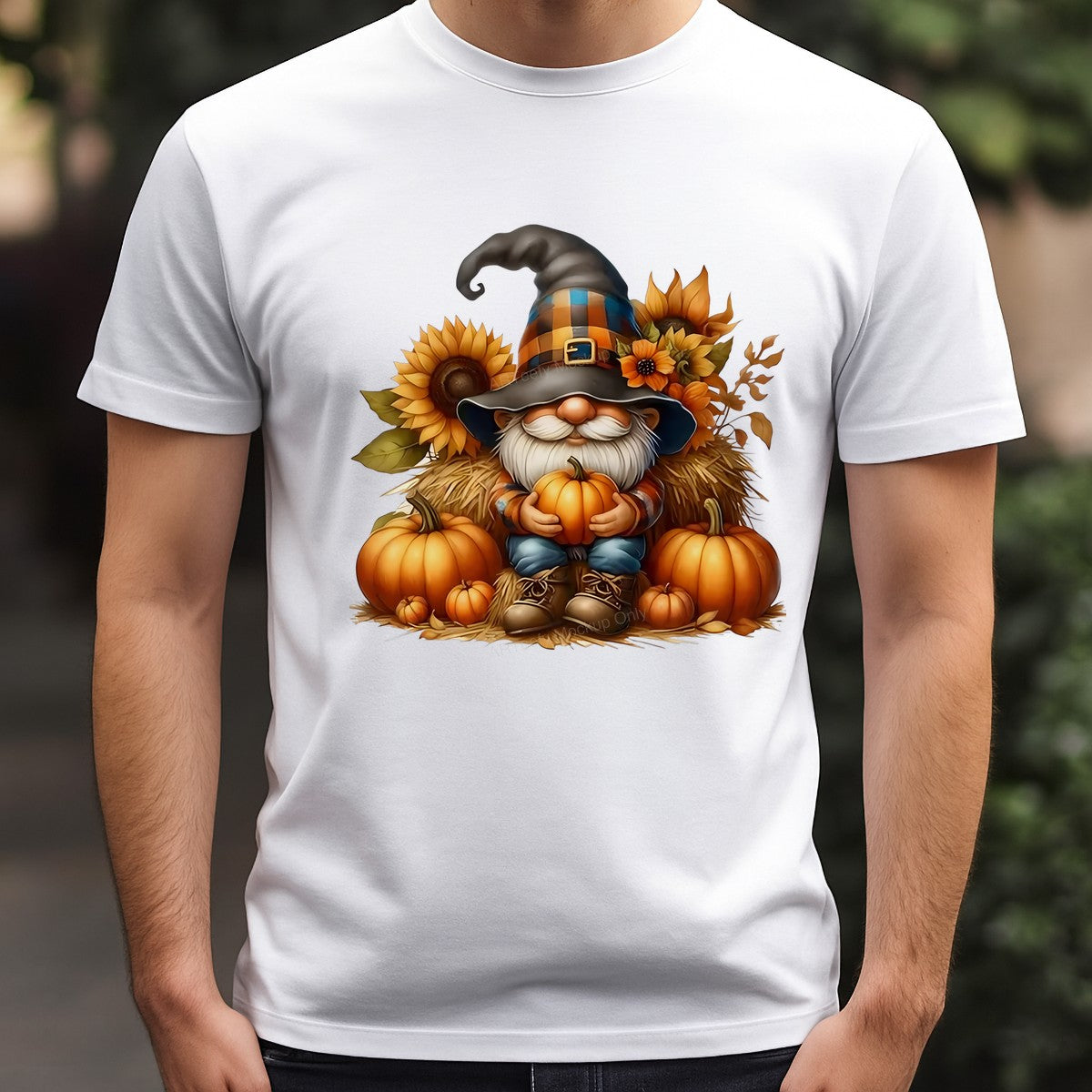 DTF Heat Transfer Iron On Sticker Heat Transfer Designs Ready to Press Autumn Gnome with Pumpkin Sunflower for Fall Decorations Local Warehouse - 3