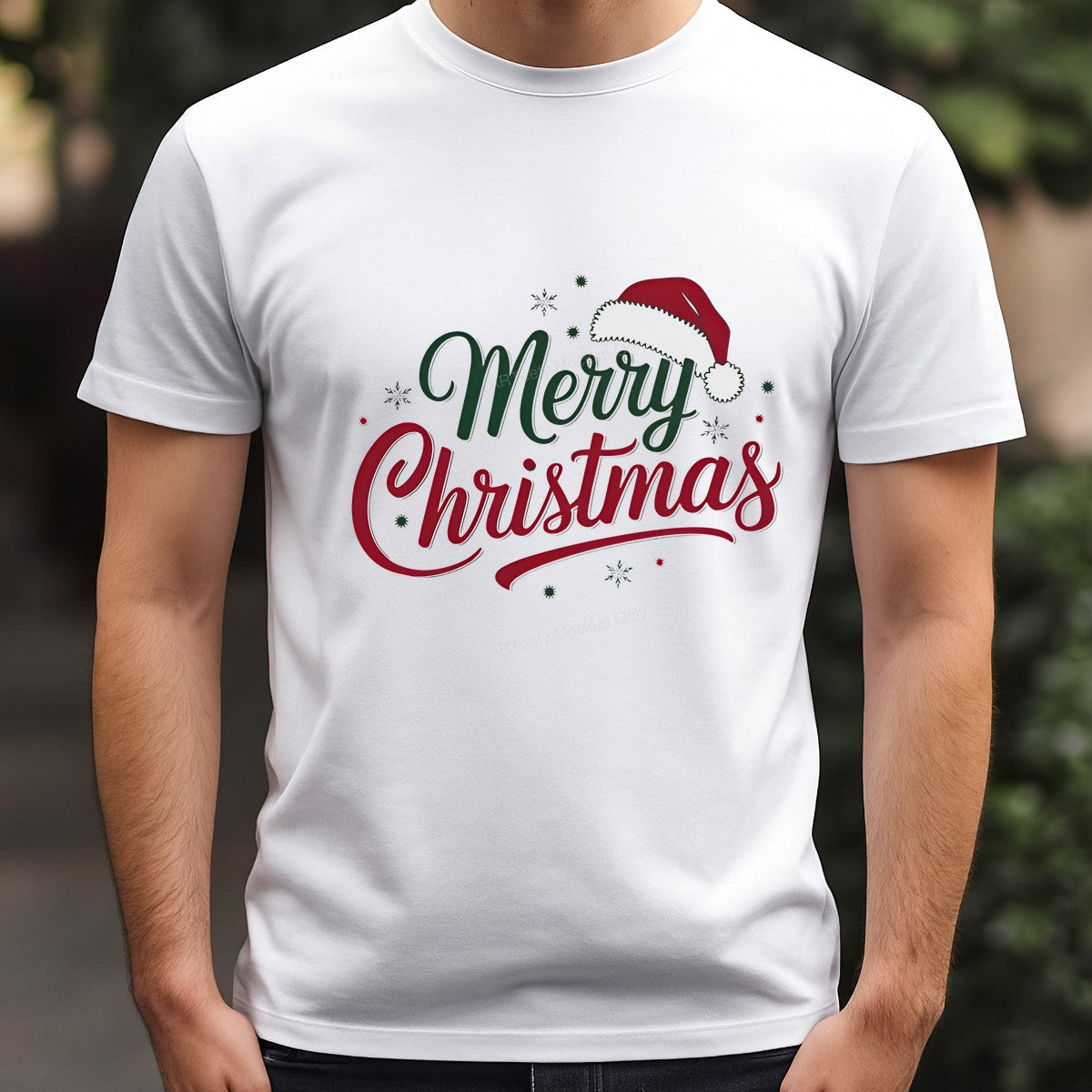 DTF Heat Transfer Iron On Sticker Heat Transfer Designs Ready to Press Merry Christmas Lettering with Santa Hat for Holiday Apparel Decorations Clearance - 3