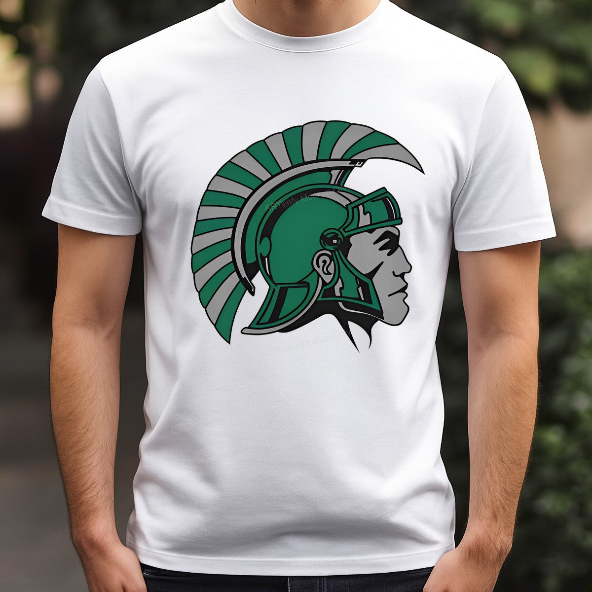 DTF Heat Transfer Iron On Sticker Iron On Transfers for T Shirts Green Spartan Helmet Design Sports Team Inspired Apparel Local Warehouse - 3