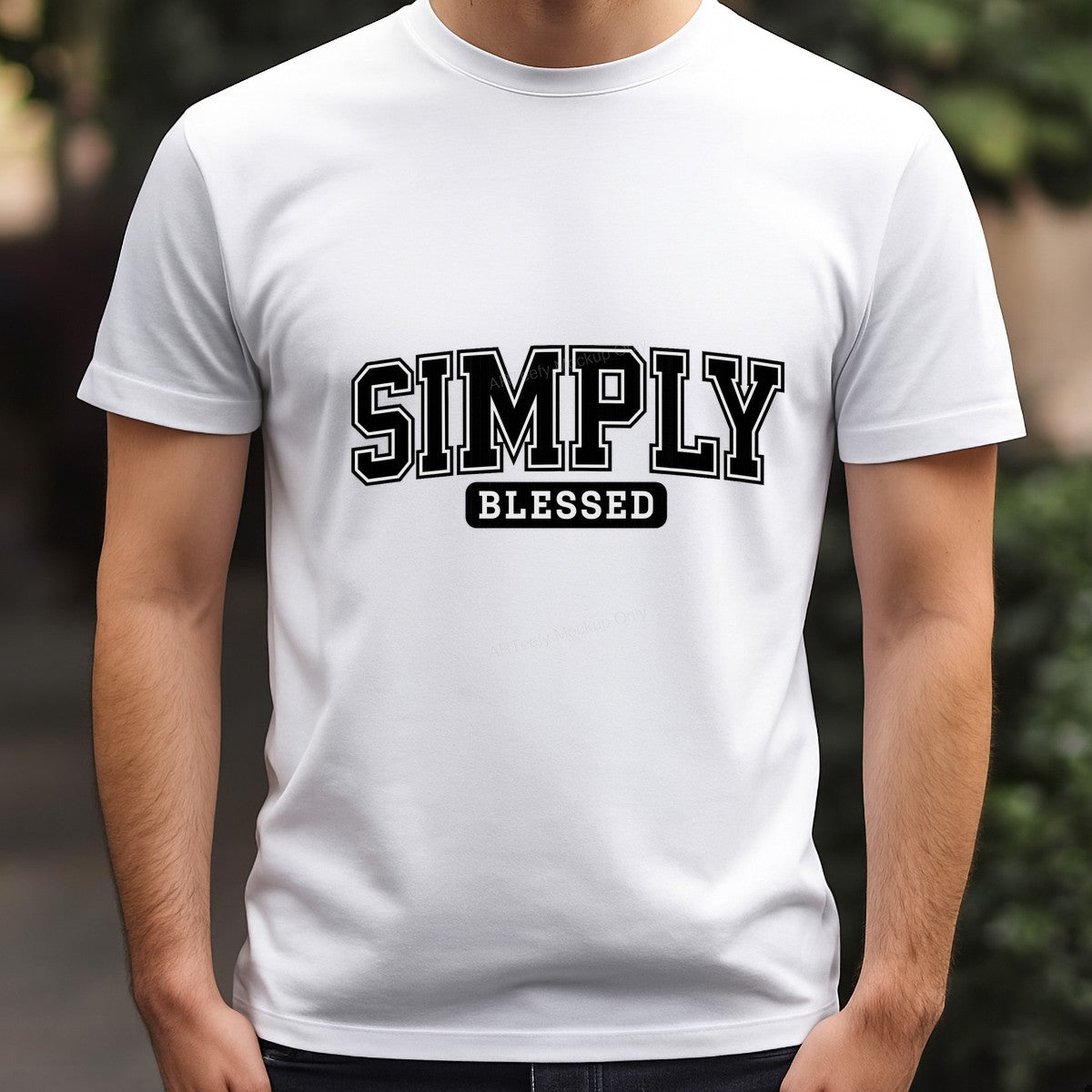 DTF Heat Transfer Iron On Sticker Iron On Transfers for T Shirts Simply Blessed Lettering Design for Inspirational Apparel Local Warehouse - 3