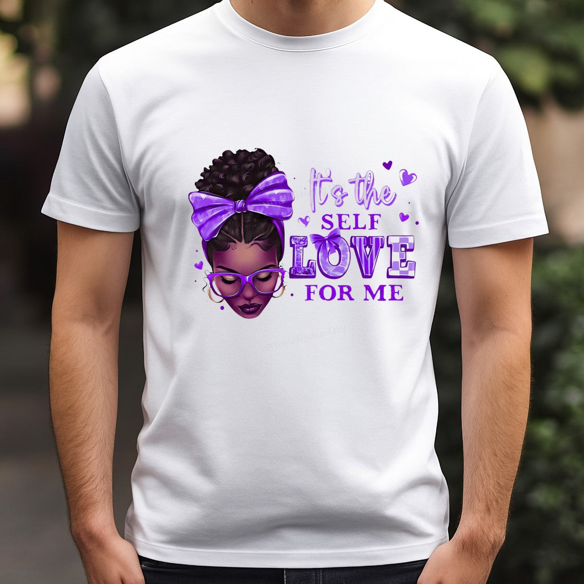 DTF Heat Transfer Iron On Sticker Iron On Transfers for T Shirts Purple Bow Self Love Lettering Designs for Apparel Halloween Clearance - 3