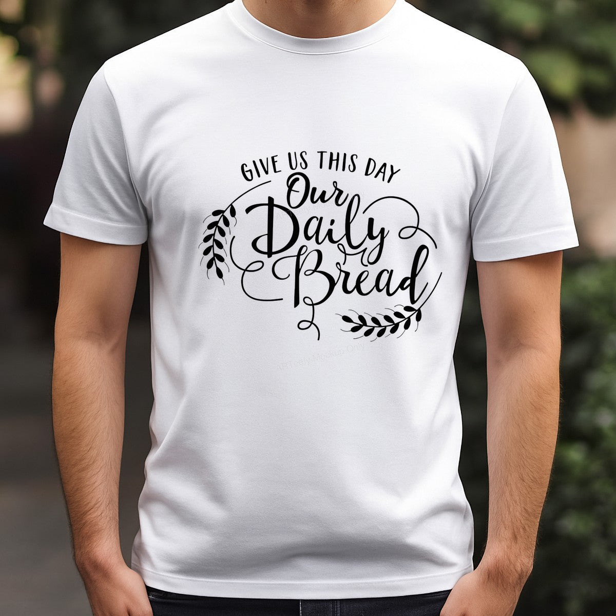 DTF Heat Transfer Iron On Sticker Iron On Transfers for T Shirts Religious Script Design Our Daily Bread Inspirational Apparel Heat Press Ready Clearance - 3
