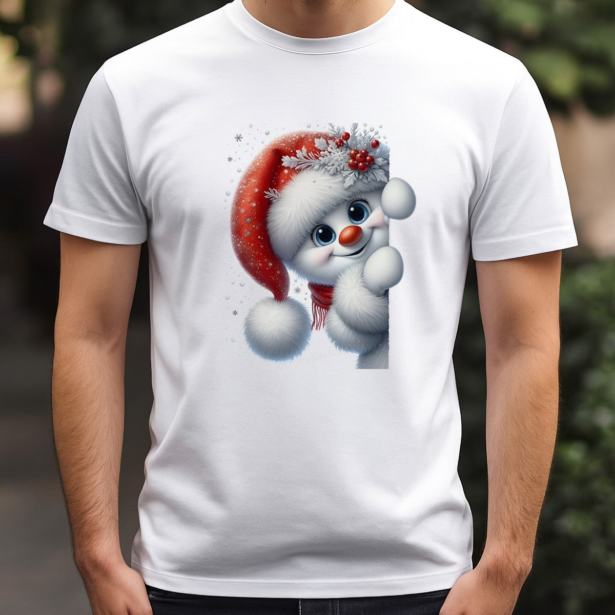 DTF Heat Transfer Iron On Sticker Heat Transfer Designs Ready to Press Snowman with Red Santa Hat Christmas Iron On for T Shirts Hoodies Local Warehouse - 3