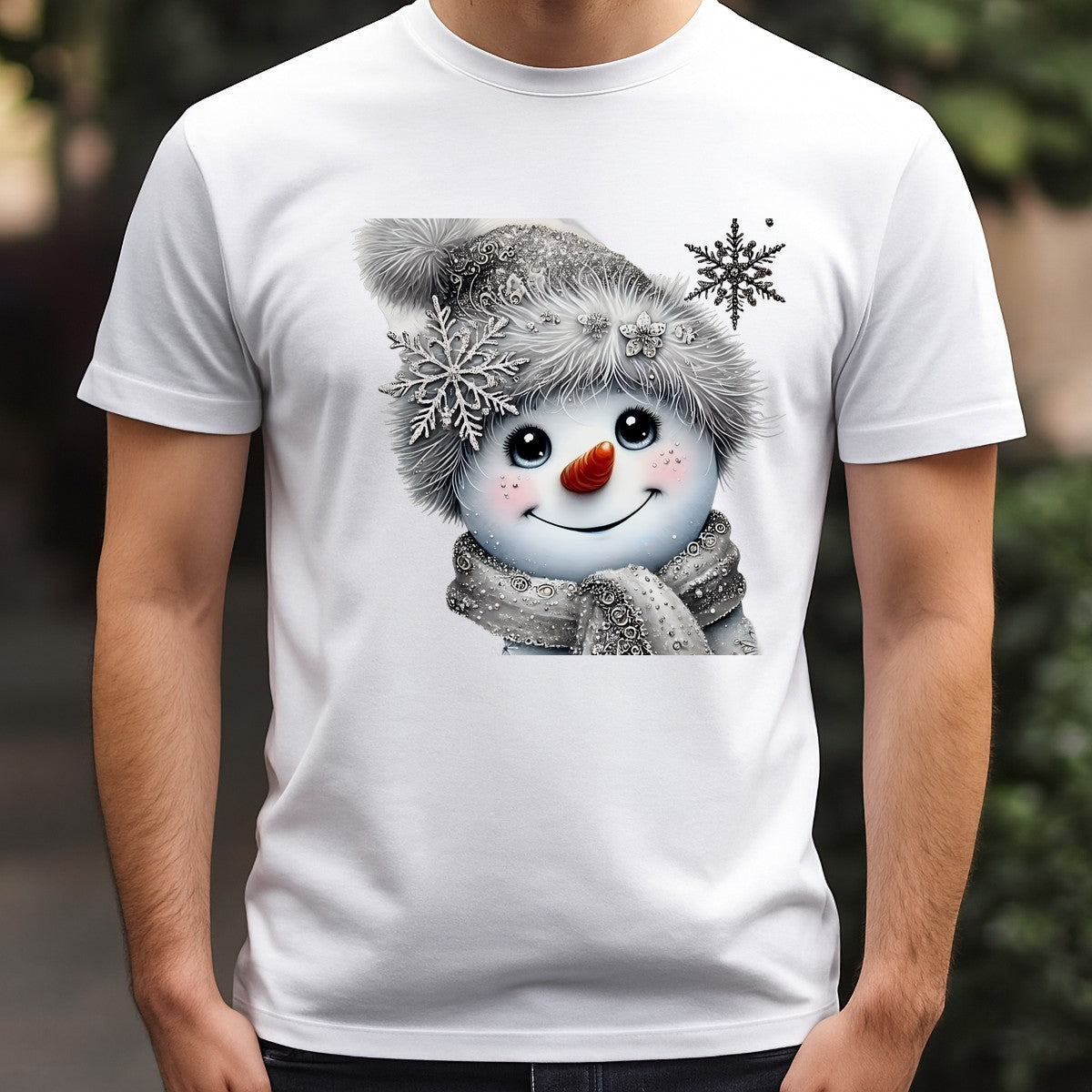 DTF Heat Transfer Iron On Sticker Heat Transfers Ready to Press Elegant Snowflake Winter Hat Scarf Design for Christmas Apparel Local Warehouse - 3