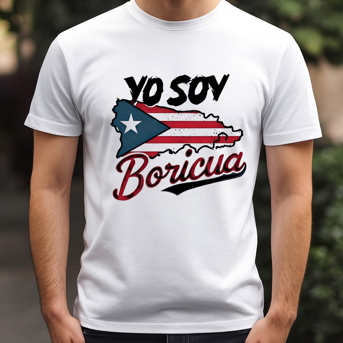 DTF Heat Transfer Iron On Sticker DTF Transfers Ready to Press Puerto Rican Flag Yo Soy Boricua Design for Cultural Apparel Local Warehouse - 3
