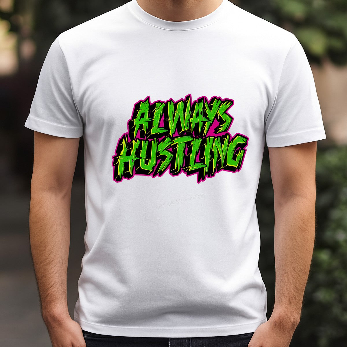 DTF Heat Transfer Iron On Sticker Iron On Heat Transfers Graffiti Style Always Hustling Design for Urban Apparel Local Warehouse - 3
