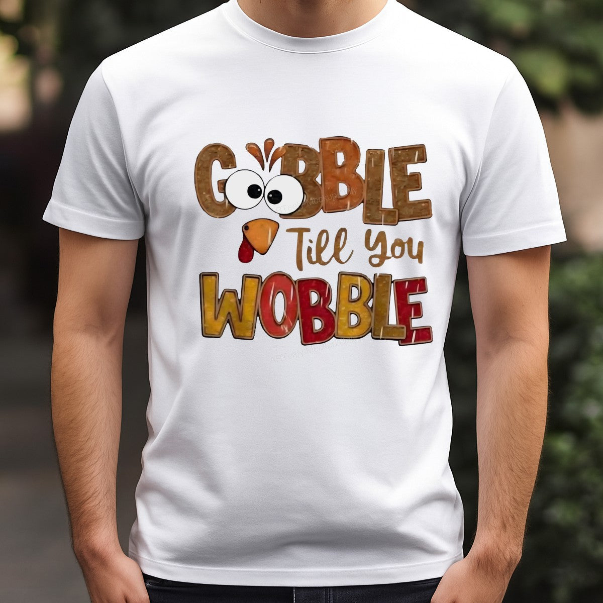 DTF Heat Transfer Iron On Sticker Iron On Heat Transfers Gobble Till You Wobble Thanksgiving Theme for T Shirts Hoodies Local Warehouse - 3