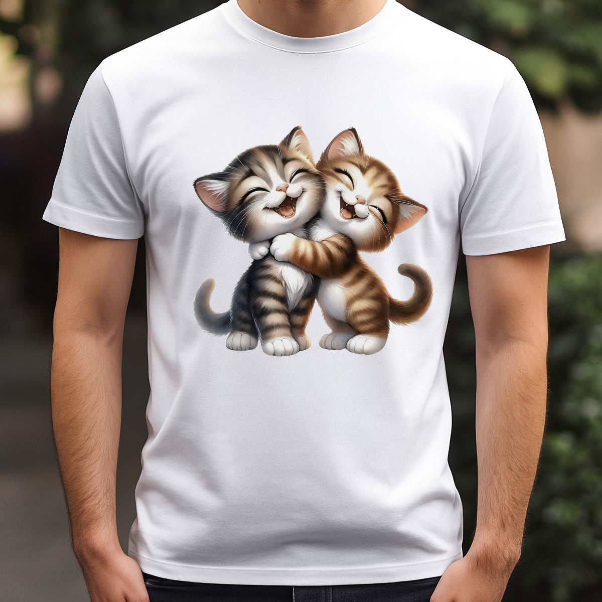 DTF Heat Transfer Iron On Sticker Iron On Heat Transfers Cute Cartoon Cats Embrace for Pet Lovers Apparel Hoodies Local Warehouse - 3