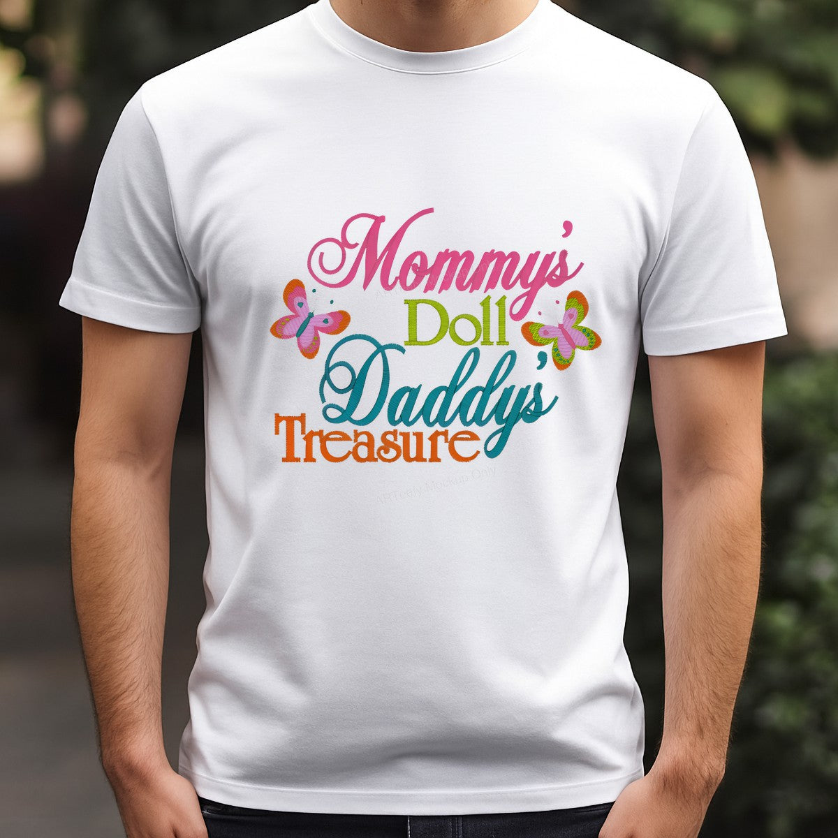 DTF Heat Transfer Iron On Sticker Iron On Heat Transfers Mommy Doll Daddy Treasure Butterfly Design for Family Apparel Local Warehouse - 3