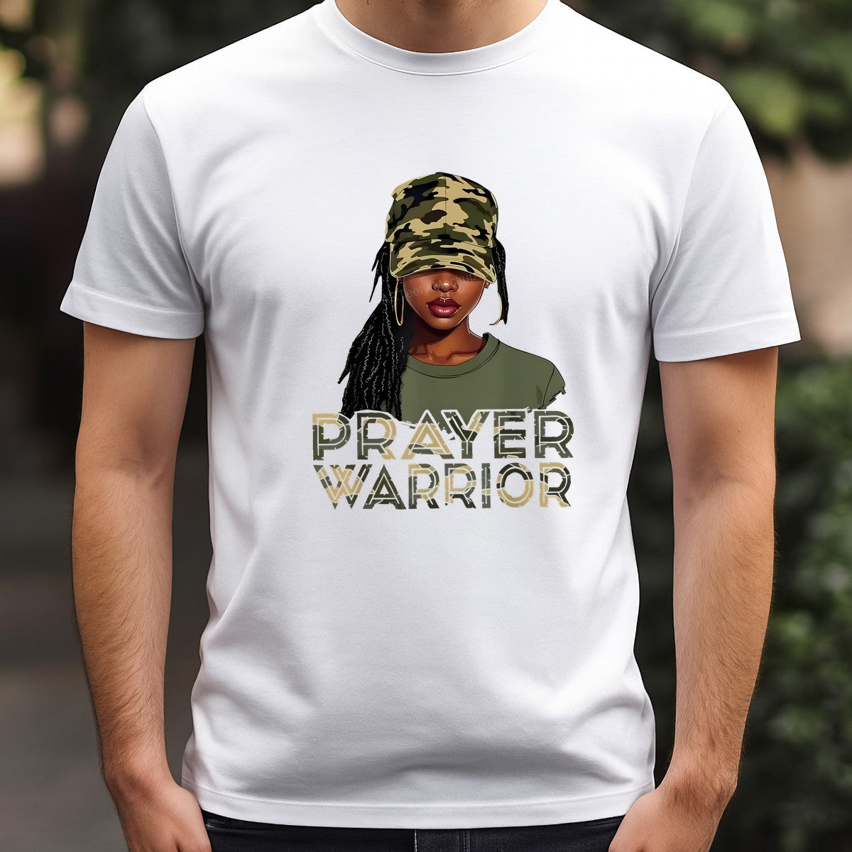 DTF Heat Transfer Iron On Sticker Iron On Transfers for T Shirts Prayer Warrior Camouflage Design for Faith Apparel Local Warehouse - 3