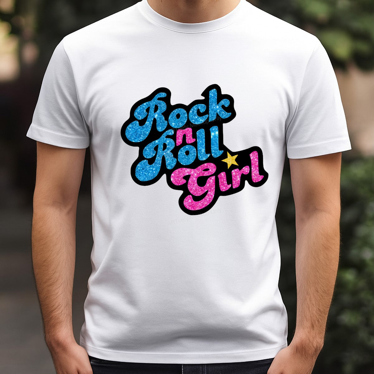 DTF Heat Transfer Iron On Sticker Iron On Heat Transfers Rock and Roll Glitter Lettering for T Shirts Hoodies Vintage Merchandise Clearance - 3