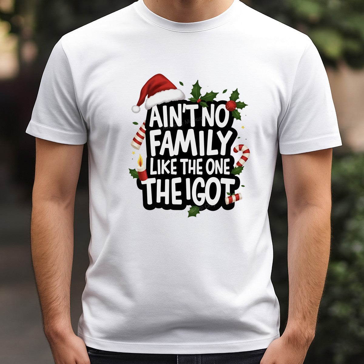 DTF Heat Transfer Iron On Sticker Iron On Heat Transfers Holiday Family Festive Design with Santa Hat Candy Canes for Christmas T Shirts Hoodies Clearance - 3