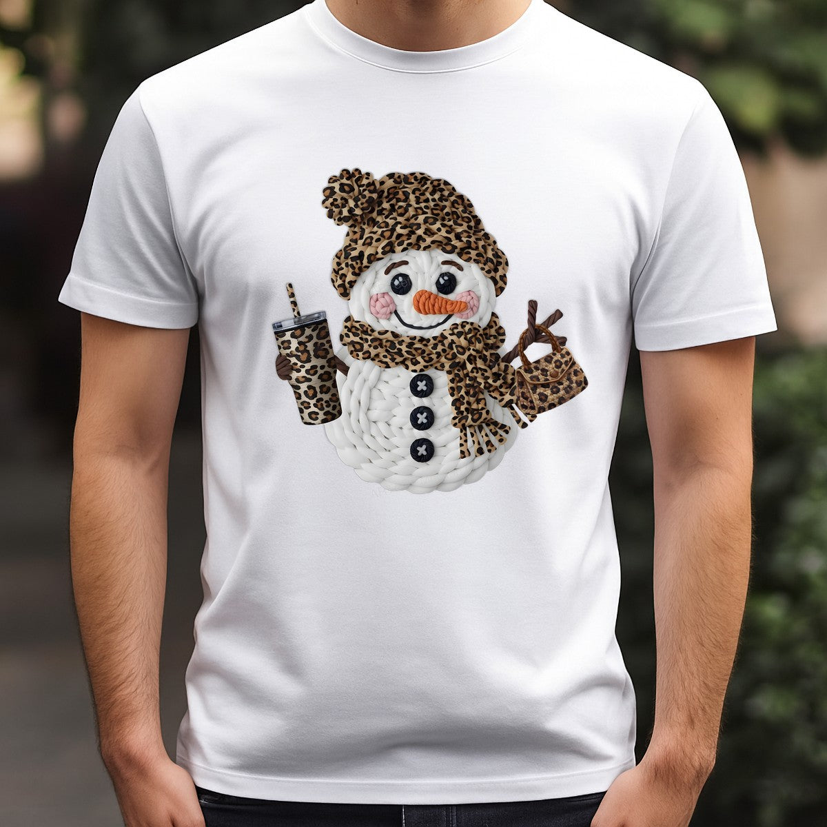 DTF Heat Transfer Iron On Sticker Iron On Heat Transfers Leopard Print Snowman Christmas Decor for T Shirts Hoodies Local Warehouse - 3