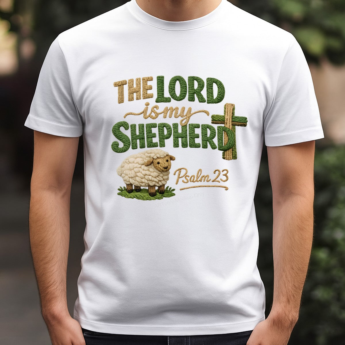 DTF Heat Transfer Iron On Sticker Iron On Heat Transfers Psalm 23 Sheep Cross Design for Religious Apparel Local Warehouse - 3