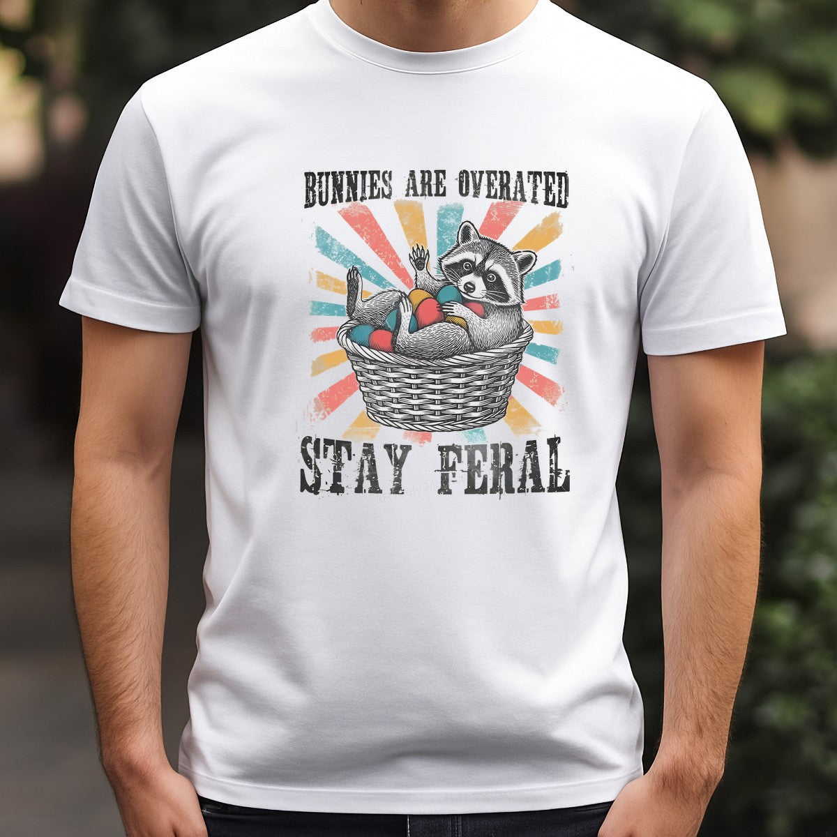 DTF Heat Transfer Iron On Sticker Iron On Heat Transfers Raccoon Easter Basket Graphic for Spring Apparel Local Warehouse - 3