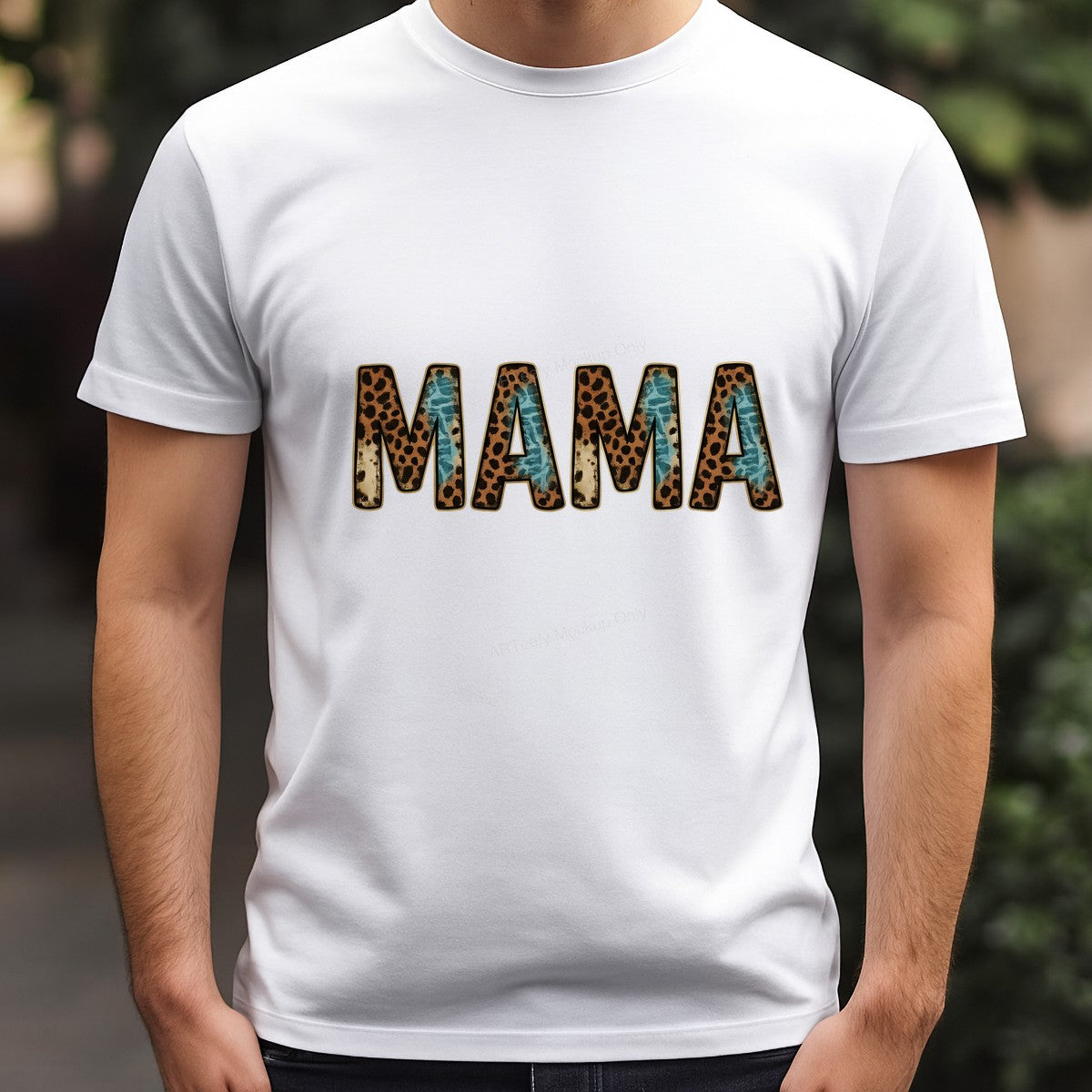 DTF Heat Transfer Iron On Sticker Iron On Heat Transfers Leopard Print MAMA Letters for Apparel Bags Jackets Local Warehouse - 3
