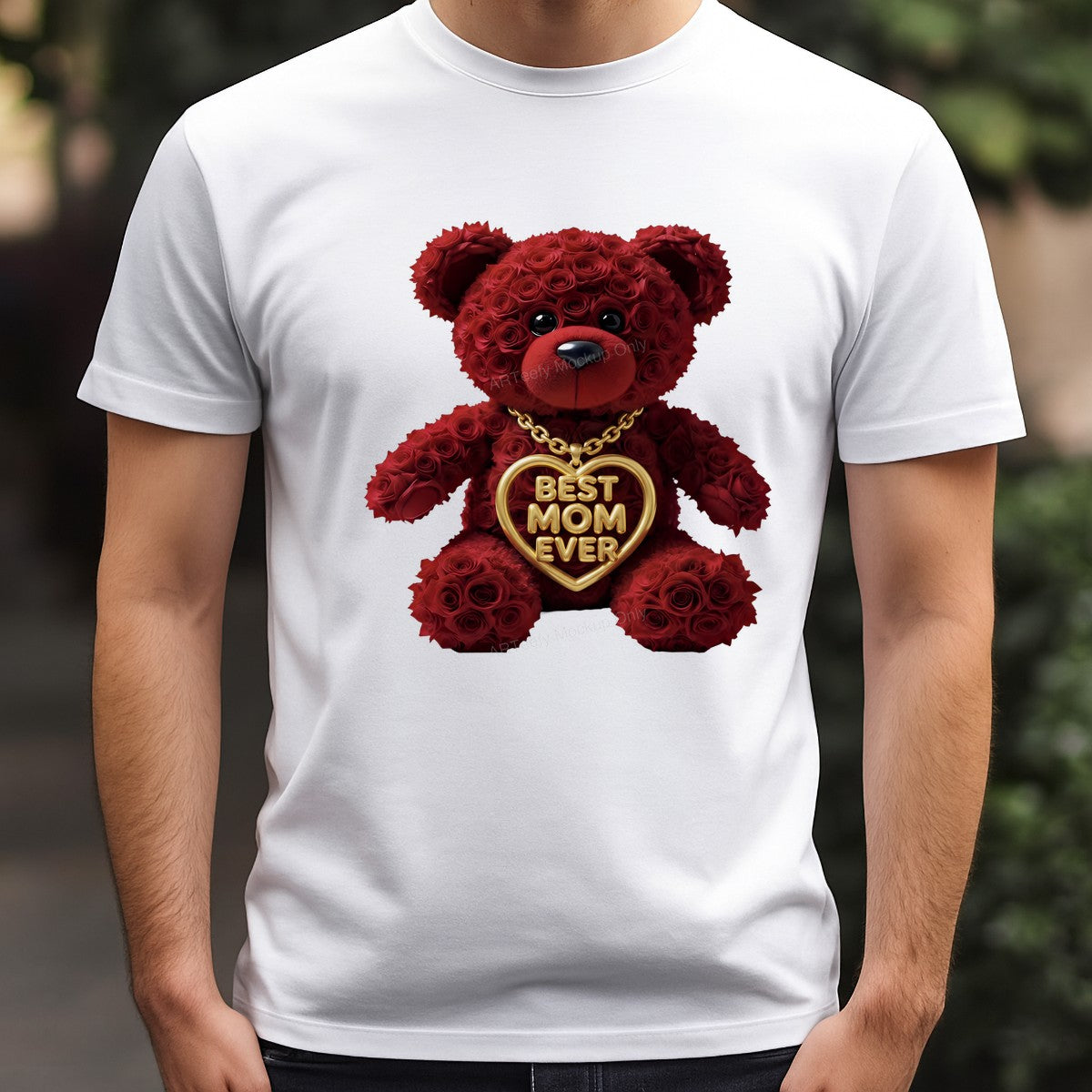 DTF Heat Transfer Iron On Sticker Iron On Heat Transfers Rose Teddy Bear Best Mom Ever Design for Mother Day Gifts T Shirts Hoodies Clearance - 3