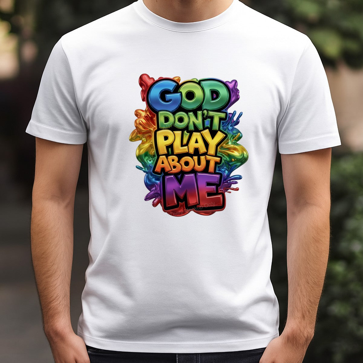 DTF Heat Transfer Iron On Sticker Iron On Heat Transfers Colorful God Don't Play About Me Design Spiritual Apparel Trend Clearance - 3