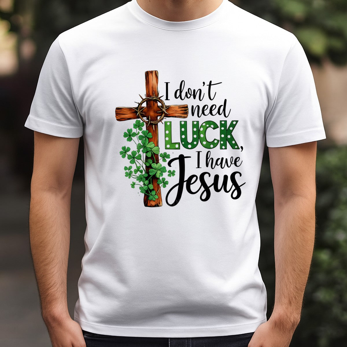 DTF Heat Transfer Iron On Sticker Iron On Heat Transfers Christian Cross and Clover Design Inspirational Apparel for T Shirts Hoodies Clearance - 3