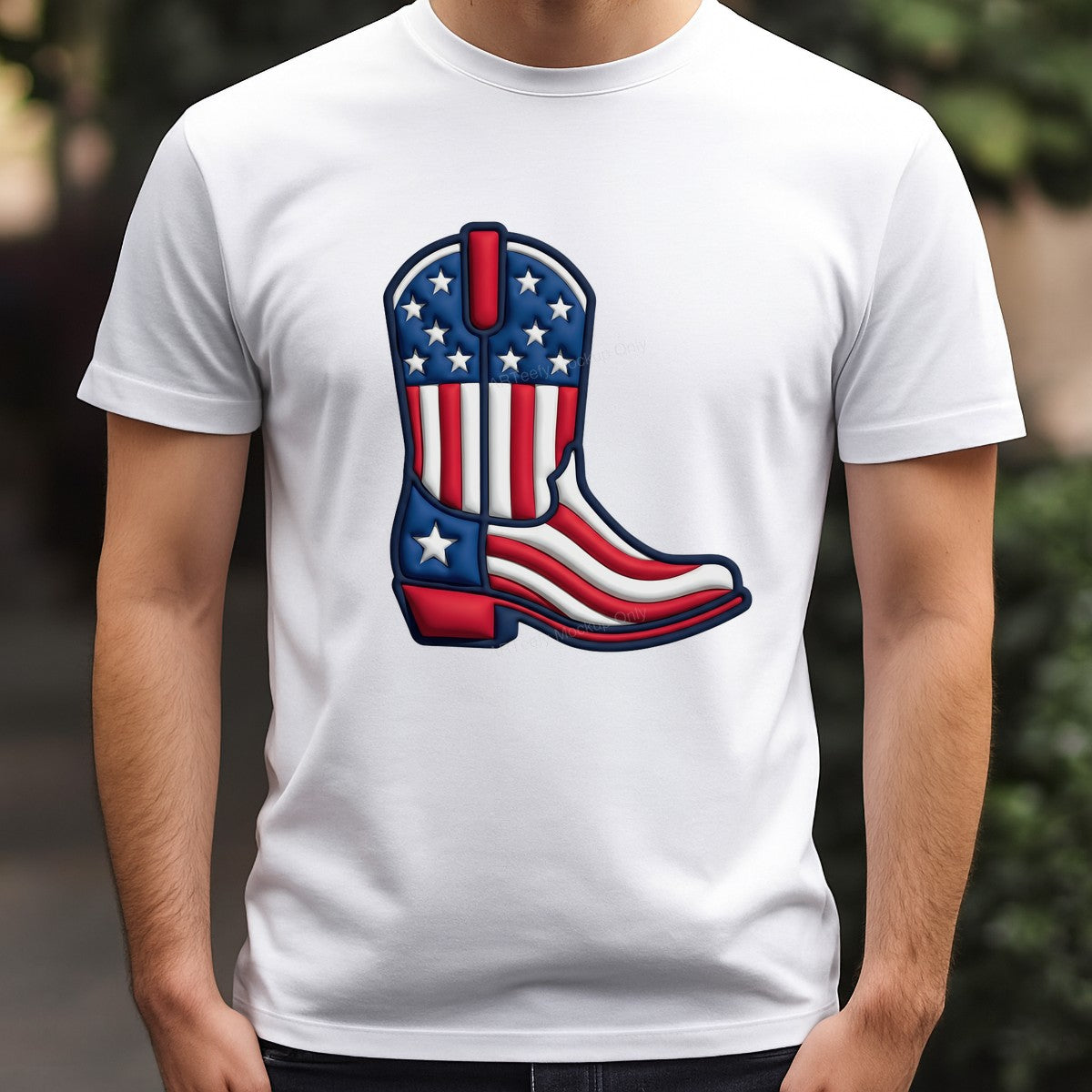 DTF Heat Transfer Iron On Sticker Iron On Heat Transfers Patriotic Cowboy Boot Design for Apparel Bags Jackets Local Warehouse - 3