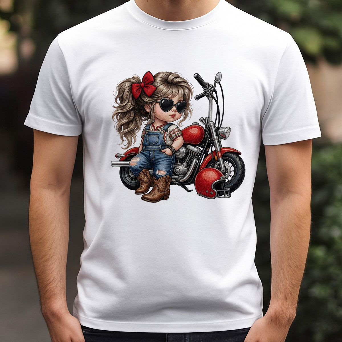 DTF Heat Transfer Iron On Sticker DTF Transfers Ready to Press Vintage Motorcycle Girl Style for T Shirts Denim Boots Western Clearance - 3