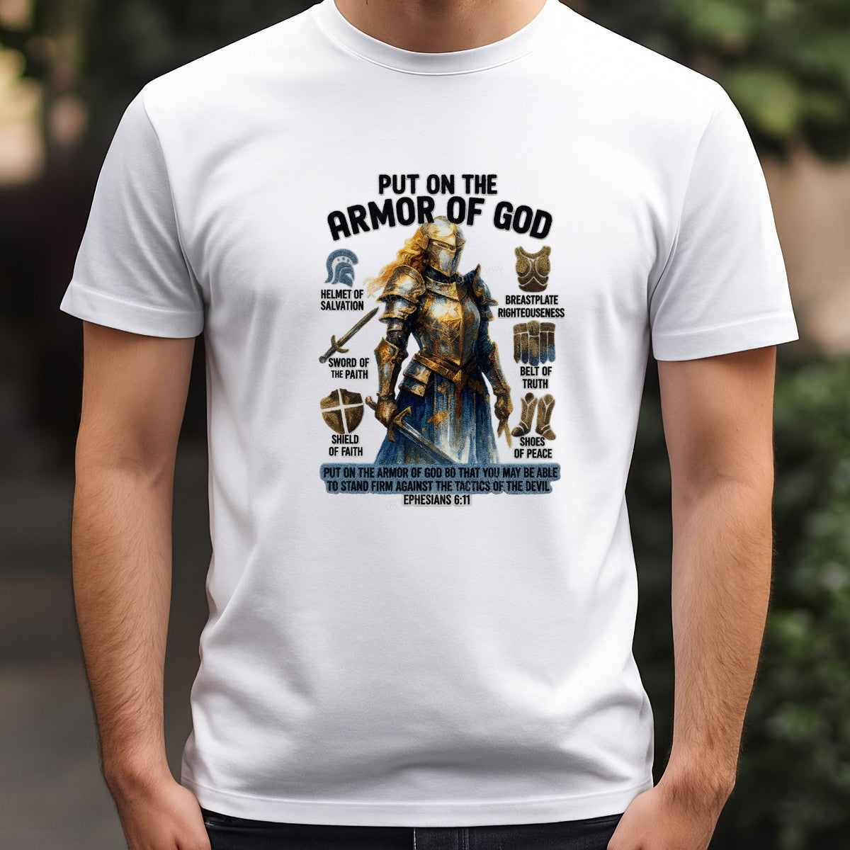 DTF Heat Transfer Iron On Sticker Iron On Heat Transfers Armor of God Design Faith Inspired Apparel for T Shirts Hoodies Clearance - 3