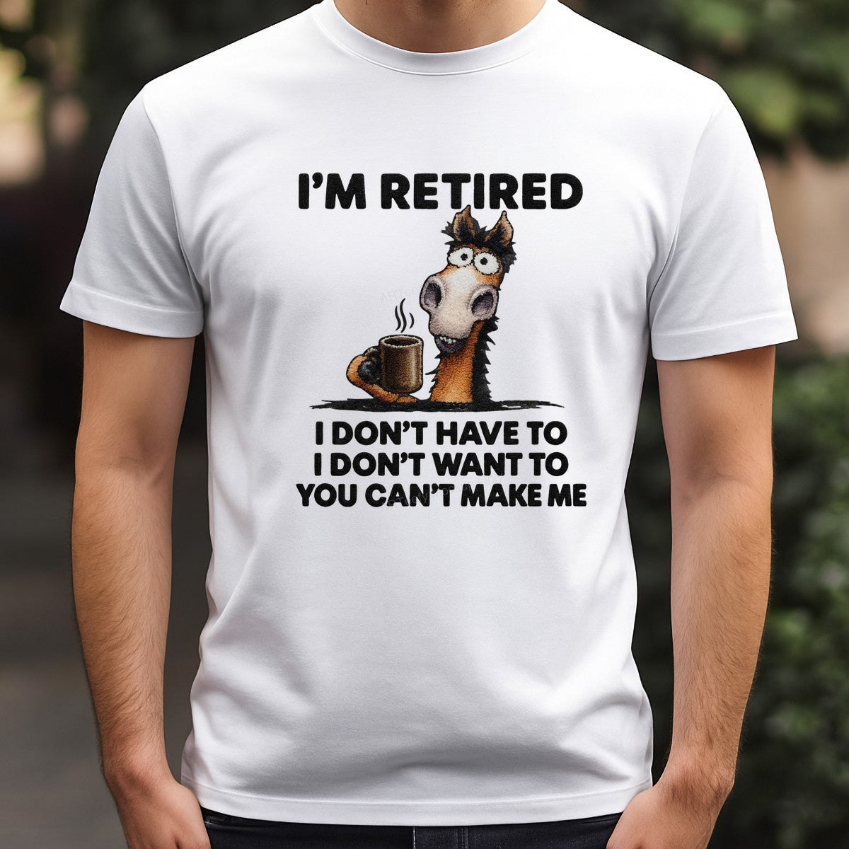 DTF Heat Transfer Iron On Sticker Iron On Heat Transfers Cartoon Horse Coffee Humor Design for Retired Life Casual Wear Clearance - 3