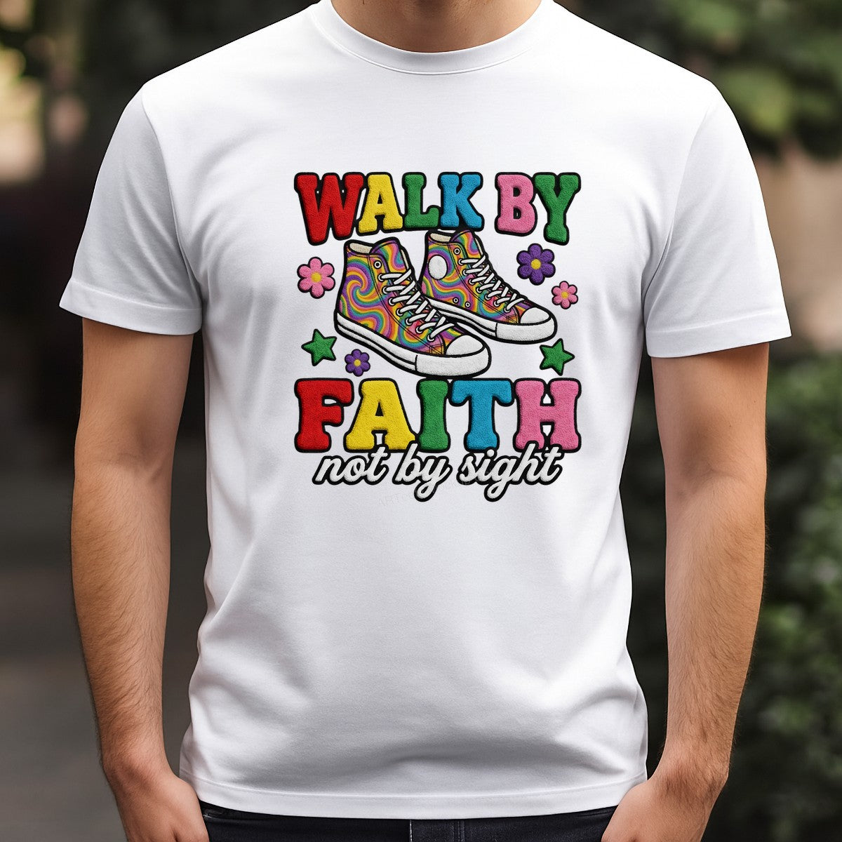 DTF Heat Transfer Iron On Sticker Iron On Heat Transfers Colorful Sneakers Inspirational Faith Lettering for T Shirts Hoodies Clearance - 3