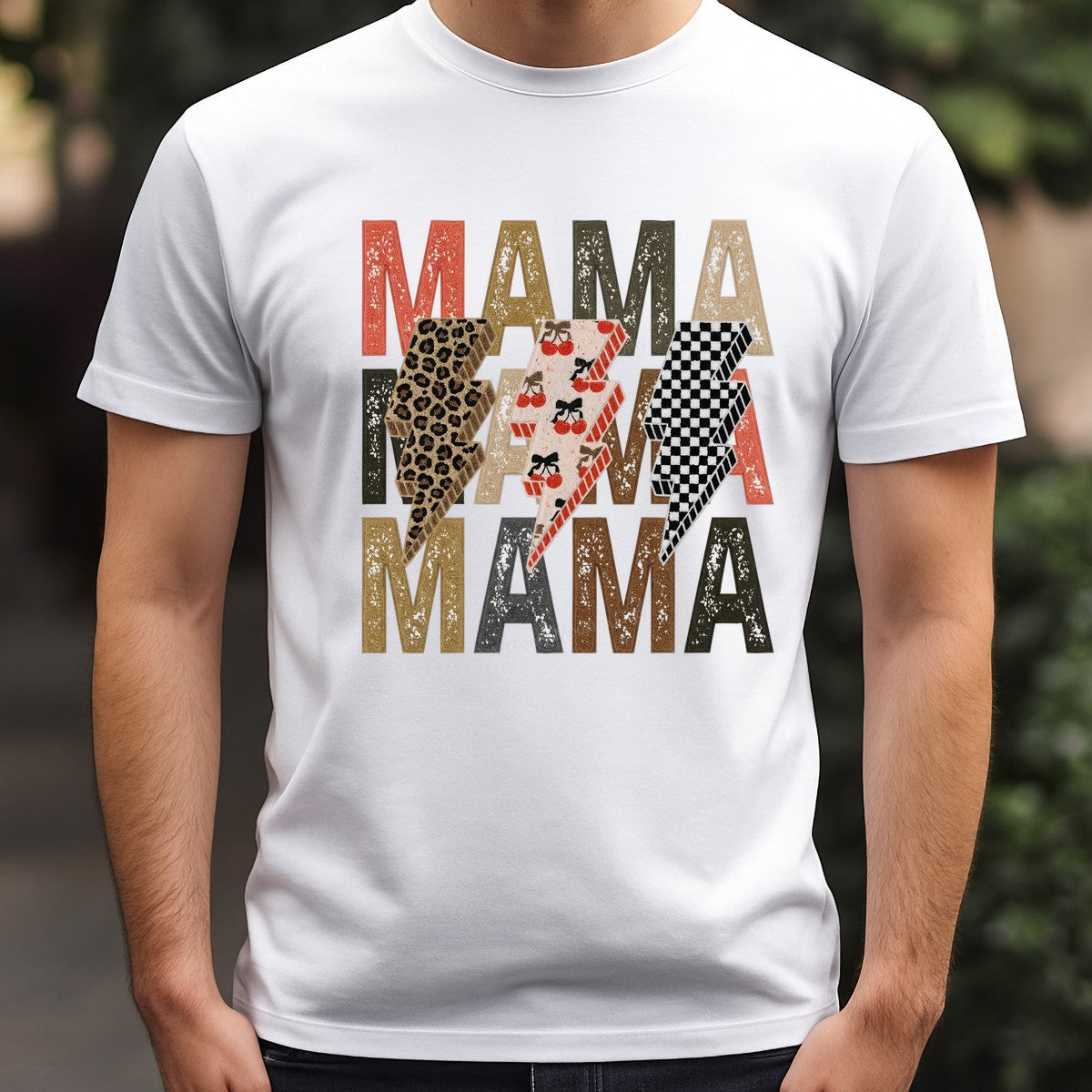 DTF Heat Transfer Iron On Sticker DTF Transfers Ready to Press Mama Lettering with Leopard Cherry Checker Patterns for T Shirts Hoodies Local Warehouse Clearance - 3