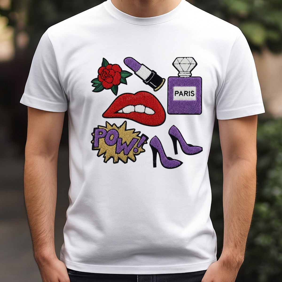 DTF Heat Transfer Iron On Sticker Iron On Heat Transfers Fashion Iconic Style Lipstick Paris Perfume Trendy Apparel Bags Jackets Local Warehouse - 3