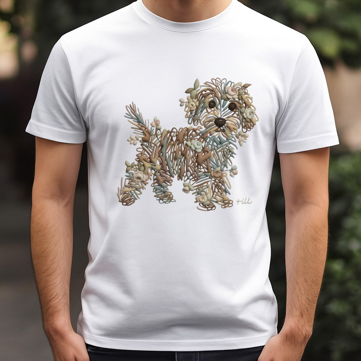 DTF Heat Transfer Iron On Sticker Iron On Heat Transfers Floral Puppy Design Cute Animal Pattern for T Shirts Hoodies Local Warehouse - 3