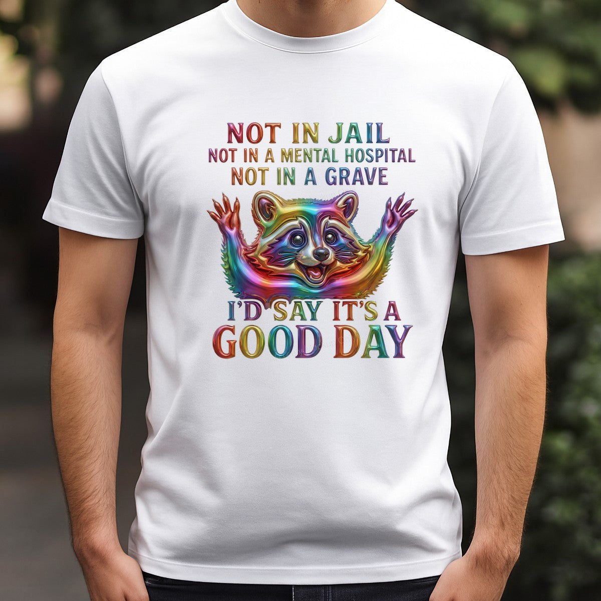 DTF Heat Transfer Iron On Sticker Iron On Heat Transfers Colorful Raccoon Graphic Positive Message for Casual Wear T Shirts Clearance - 3